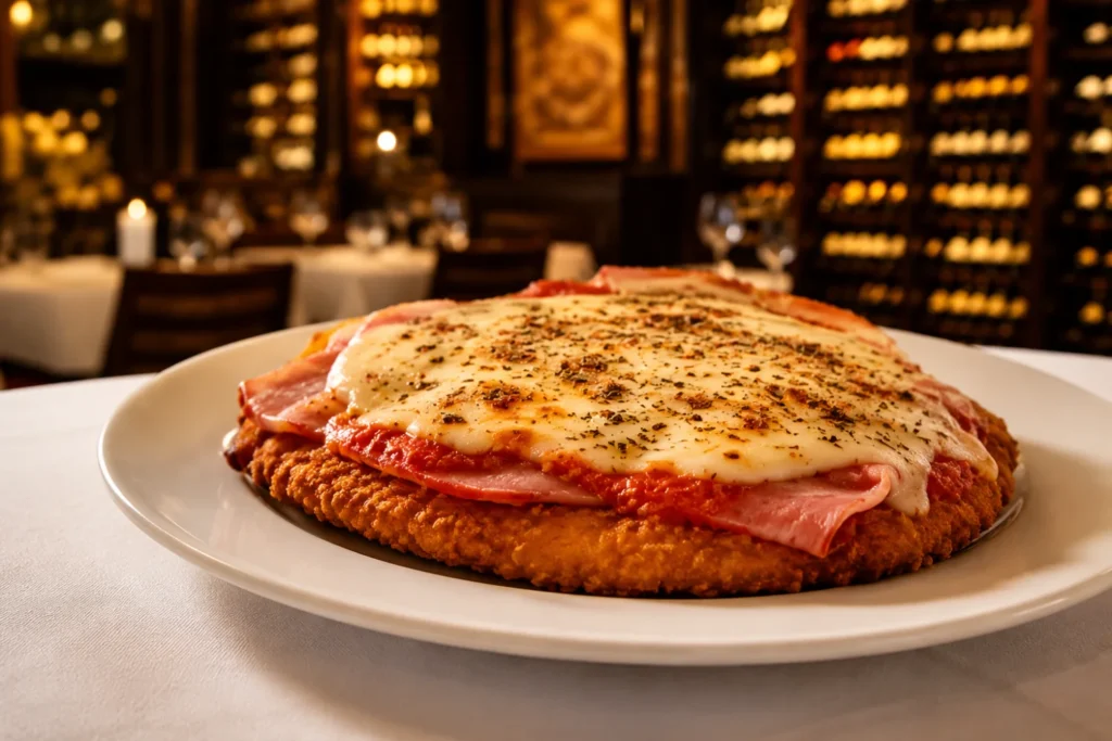Milanesa napolitana de ternera, asador Milonga's Sevilla